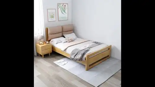 实木床1.35m北欧小户型儿童单人床1.2米出租房宾馆酒店床民宿家具