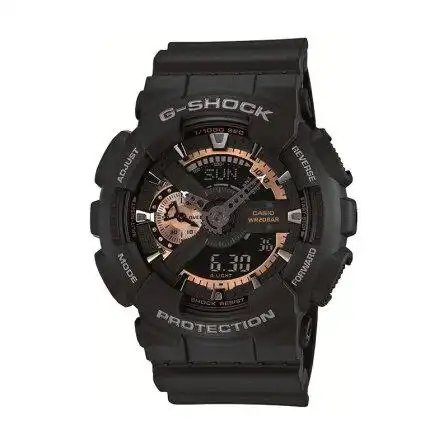 casio 卡西欧 ga-110rg-1a玫瑰金双显运动石英男表