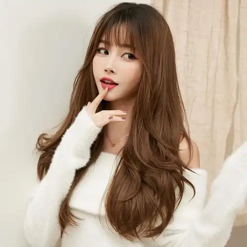 假发女长卷发网红自然圆脸微卷全头套新款长发发套蓬松卷发头套式