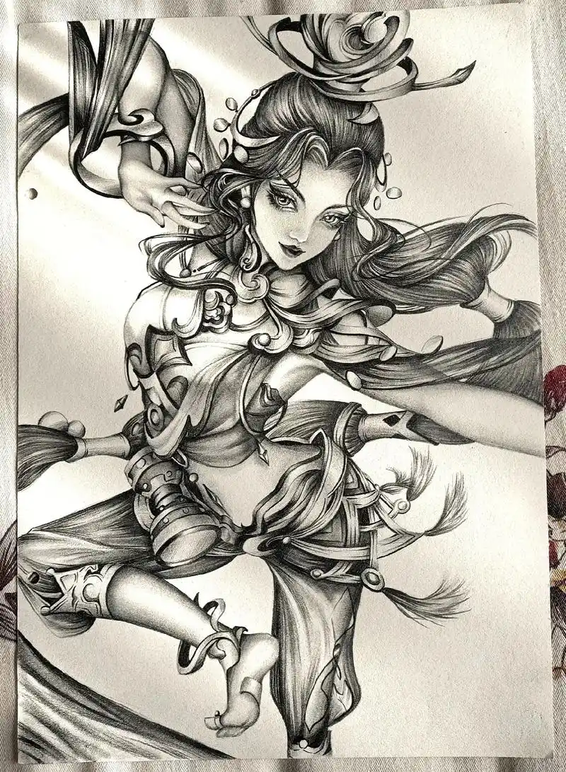 喜欢貂蝉的可以点个赞嘛.#手绘 #画画 #王者荣耀素描 #图 - 抖音