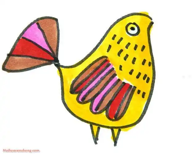 怎么画小鸟简笔画大尾巴鸟的画法