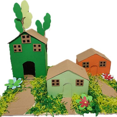 废旧利用 变废为宝手工成品 纸盒变房子 纸箱小木屋  可定做屋子