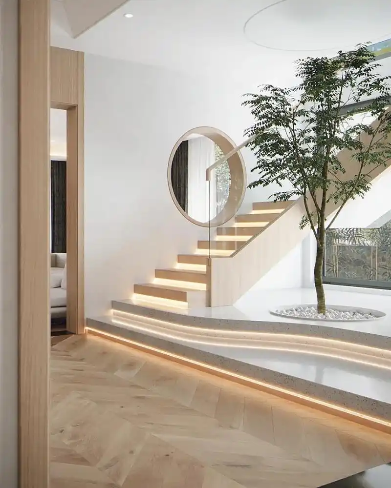 楼梯效果图  楼梯是衔接上下空间的桥梁,也是空间精美的造型艺术