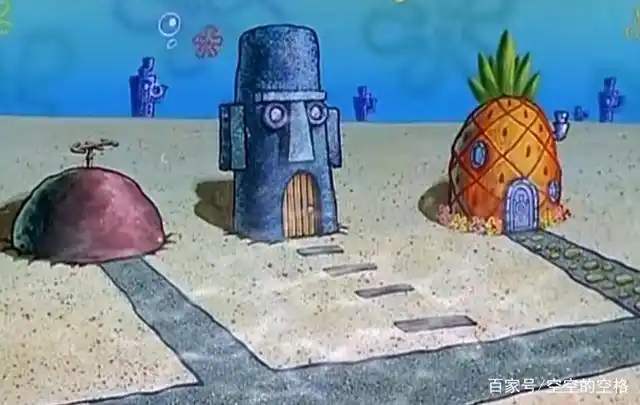 复活岛人像屋,位于海绵宝宝(凤梨屋)和派大星(石头屋)两家中间,算是