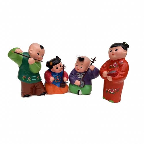 【吹拉弹唱】泥人彩塑技艺纯手工制作非遗工艺品礼品摆件