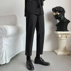 搭配西装马丁靴裤子男修身小脚休闲西裤韩版潮流痞帅九分2021新款