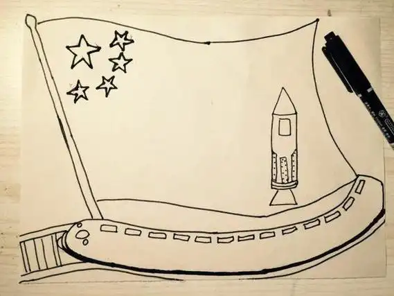 国家简笔画 国旗简笔画图片