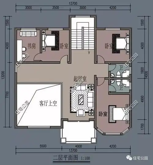 13x13米农村别墅, 带地下室, 有堂屋, 美观经济!