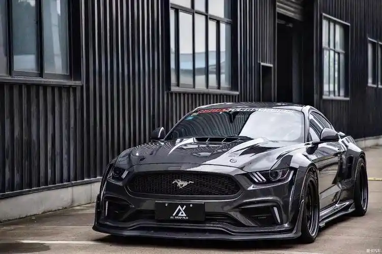 福特野马改装robot机器人三代宽体包围前杠机盖尾翼排气