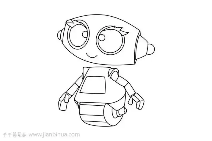 q版机器人简笔画女