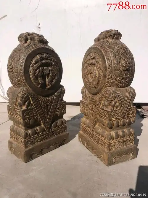 青石门墩如图所示镇宅辟邪招财纳福化煞别墅庭院大门钱需要的联系