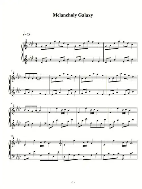 cmjmelancholygalaxy钢琴谱