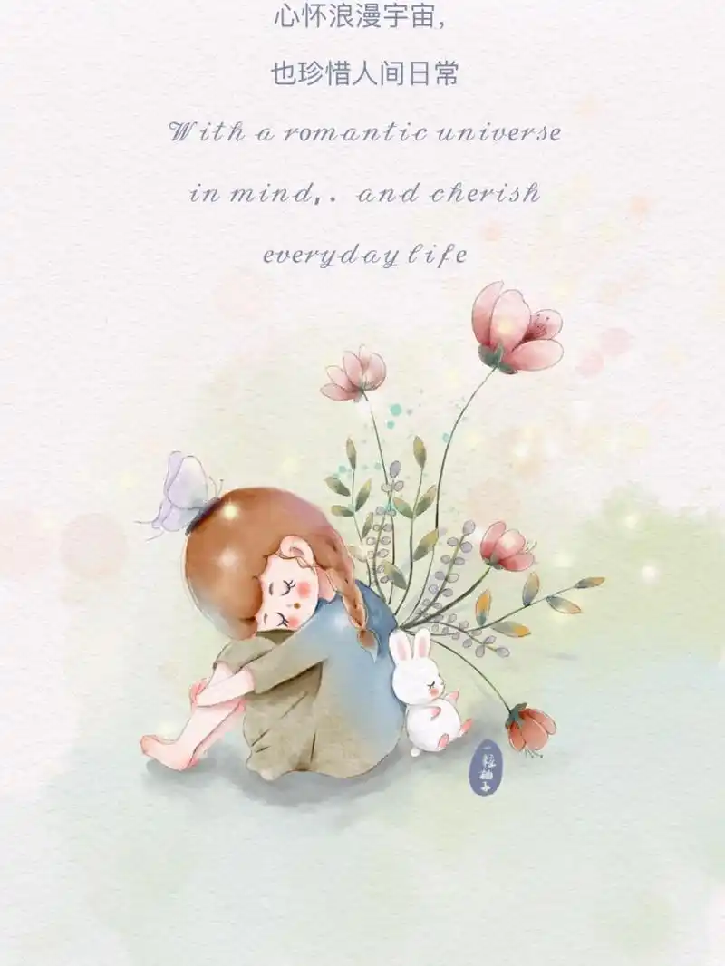 ipad水彩插画 温暖治愈系小清新插画 心怀宇宙,也珍惜日常.