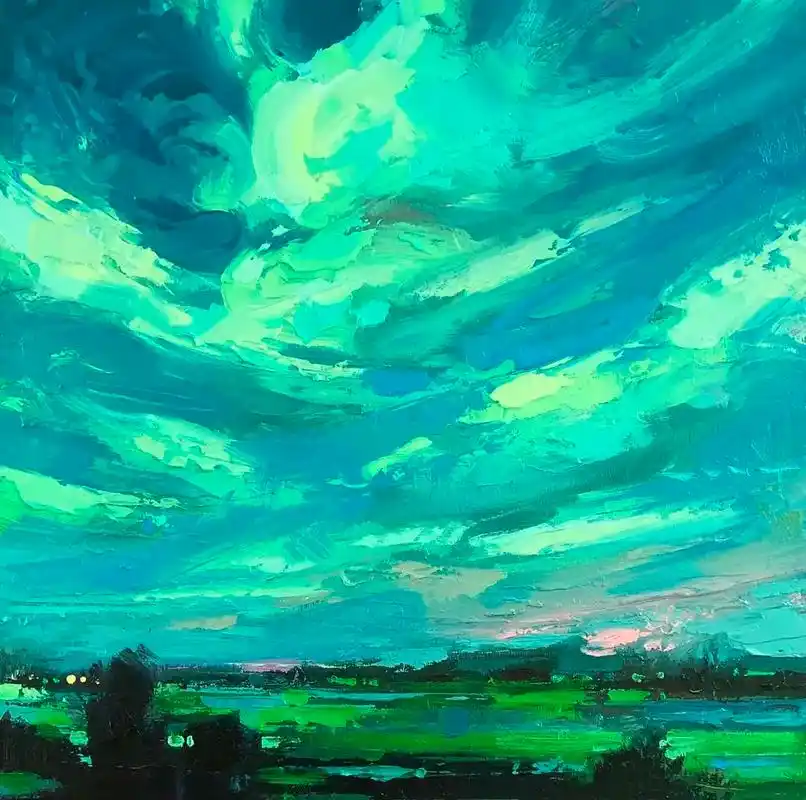 油画 #想画就画 油画天空 - 抖音