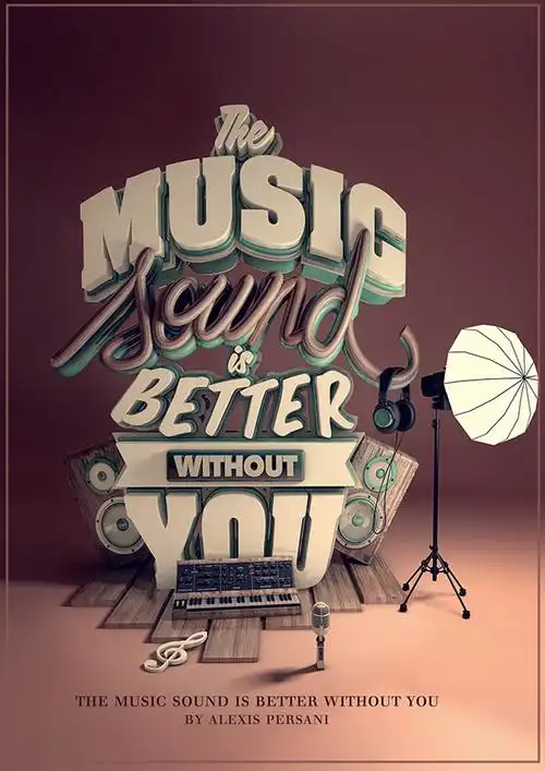 来自alexis persani的14款3d立体字海报