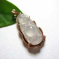 翡翠佛吊坠 正品a货k金镶嵌高档站佛女款玉坠精品老坑缅甸玉挂件