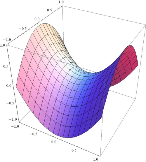 选择该图形的理由和意义:该图形是经典的马鞍面,给人一种生动美感.