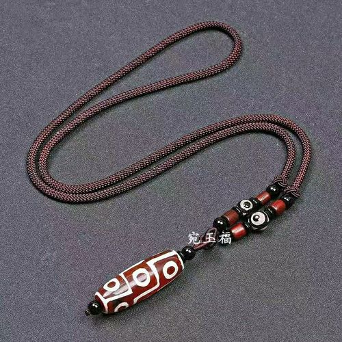 项链情侣男女民族风玛瑙天珠挂链毛衣链珠链吊坠 黑红色(配天珠挂绳)