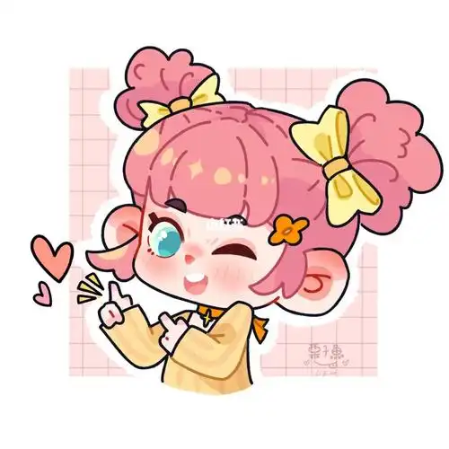 卡通头像双丸子头少女