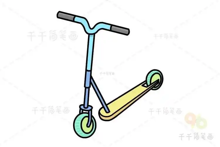 滑板车简笔画画法儿童玩具简笔画