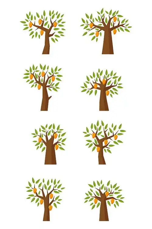 手绘卡通芒果树元素