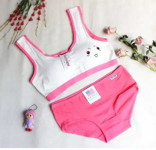女童内衣套装女孩发育期小背心式内衣少女棉内衣内裤儿童中大童运动