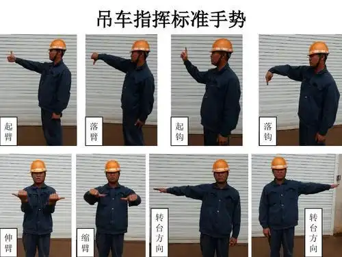 (这是让吊车臂向下的手势