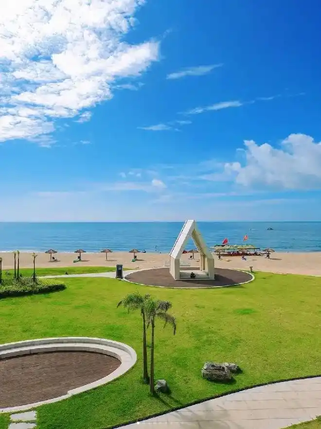 真的好美01双月湾海景沙滩别墅!无边泳池.