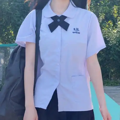 泰国校服娜诺泰式初恋禁忌女同款短袖衬衫短裙jk制服学生班服套装