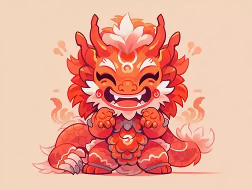 元旦卡通可爱中国龙新年喜庆龙龙年ai元素插画