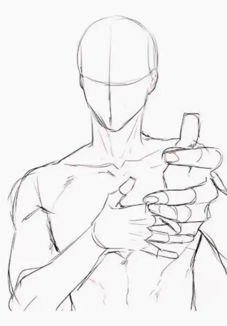 【线稿】男性单人线稿参考～ 瞬间代入我爱豆了… - 半次元 - acg爱好