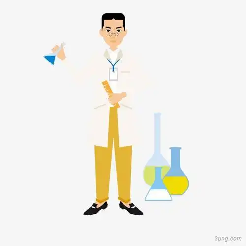 卡通做科研的人物设计png素材透明免抠图片-动植人物