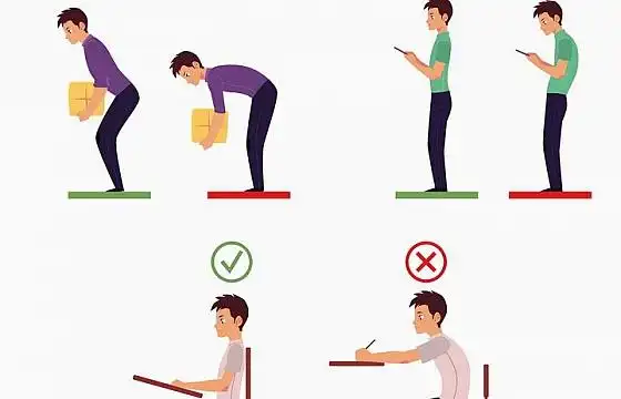 正确和错误搬东西站姿坐姿图片免抠素材