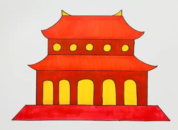 故宫简笔画步骤 建筑