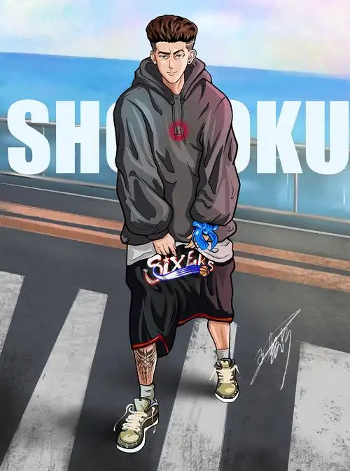 分享收藏氛围感营造  人物插画樱木花道 宫城良田虎年水墨插画跨年