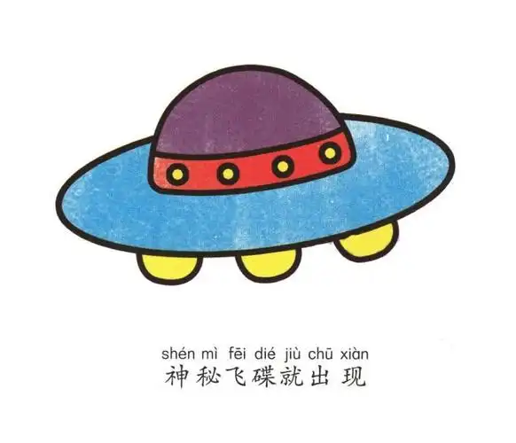 飞碟怎么画简笔画涂色太空飞碟简笔画外星人飞碟简笔画