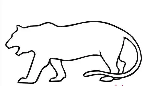 老虎侧面简笔画