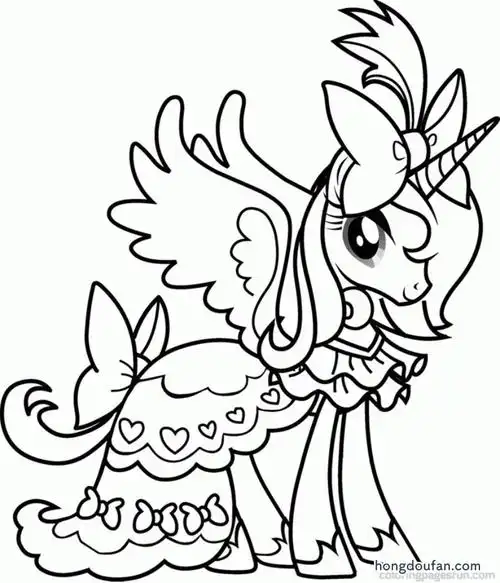 11张小马宝莉友谊就是魔力卡通涂色图片-红豆饭小学生简笔画大全