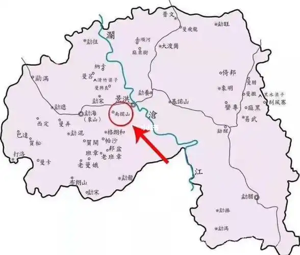 云南西双版纳勐海茶山分布图