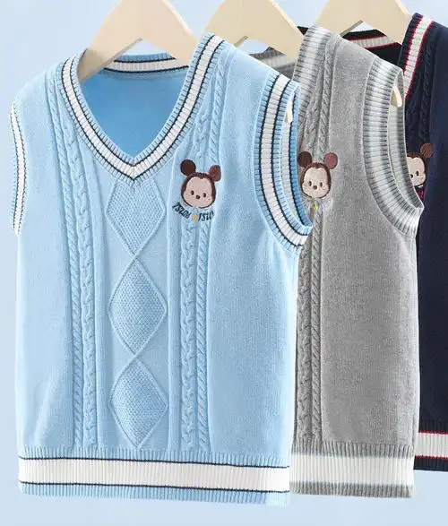 儿童马甲背心男童编织毛线毛衣外穿春秋宝宝男孩马夹坎肩