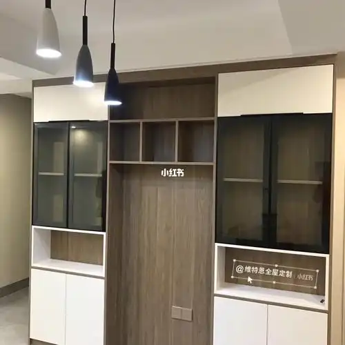 胡桃木色77纯白柜门,自然协调,沉稳舒适75_鞋柜_餐边柜_北欧风