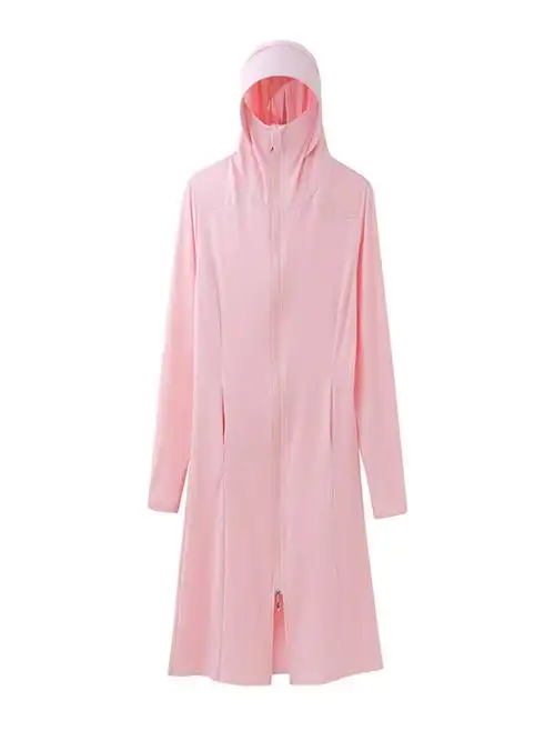 防晒衣女2021夏季新款长款过膝防晒服防紫外线冰丝透气薄连帽外套
