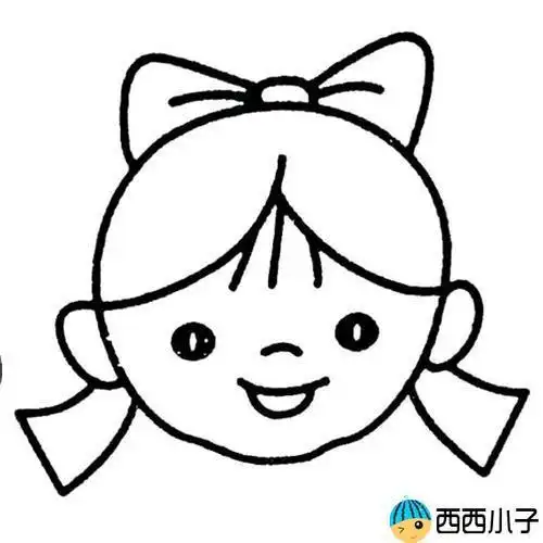 卡通娃娃头像简笔画可爱