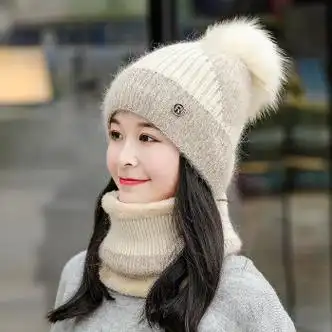虔生缘chansunrun帽子女冬季韩版潮百搭加绒毛线帽冬天骑车保暖防风