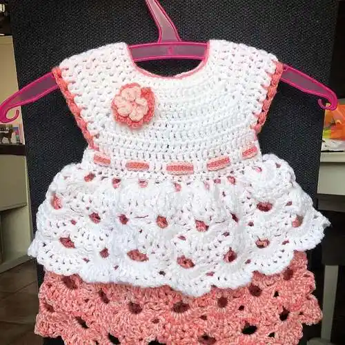 钩针图案婴儿连衣裙连衣裙图案钩针新生儿服装女婴衣服钩针婴儿连衣裙