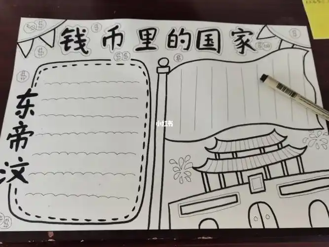 钱币里的国家手抄报