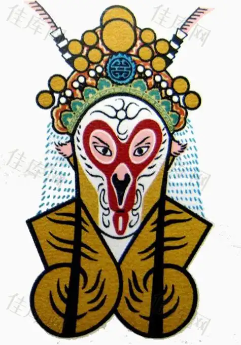京剧脸谱猴王简笔画