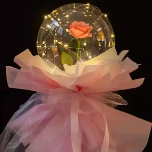 网红闪光波波球带灯花束玫瑰花波波球发光气球夜市摆地摊玩具批发