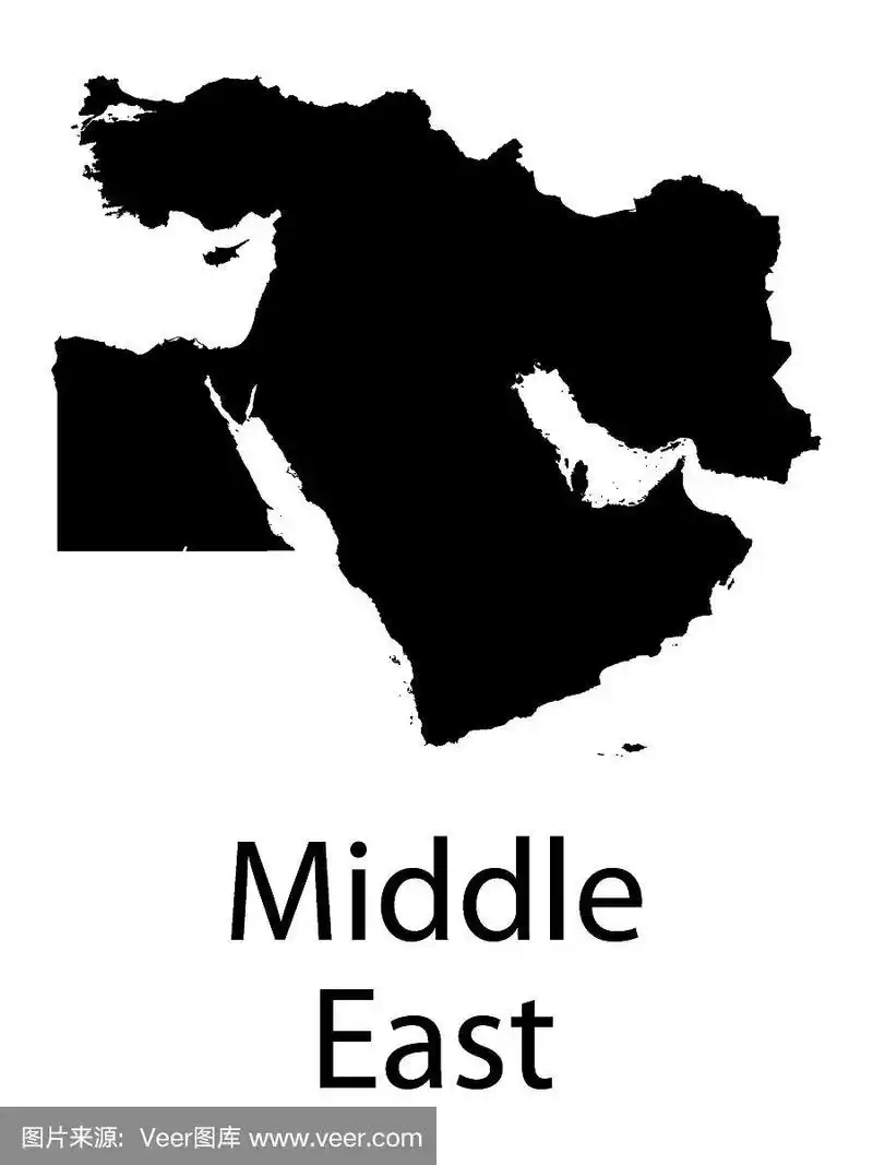 中东黑色地图