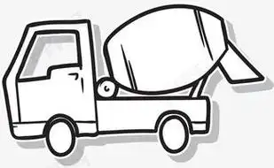 千库网 图片编号8612386搅拌车简笔画图片 画法水泥搅拌车简笔画教程